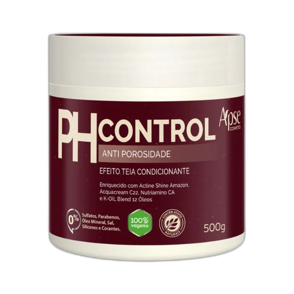 Máscara Acidificante Apice Ph Control 500g em pote branco com tampa branca e rótulo bordô